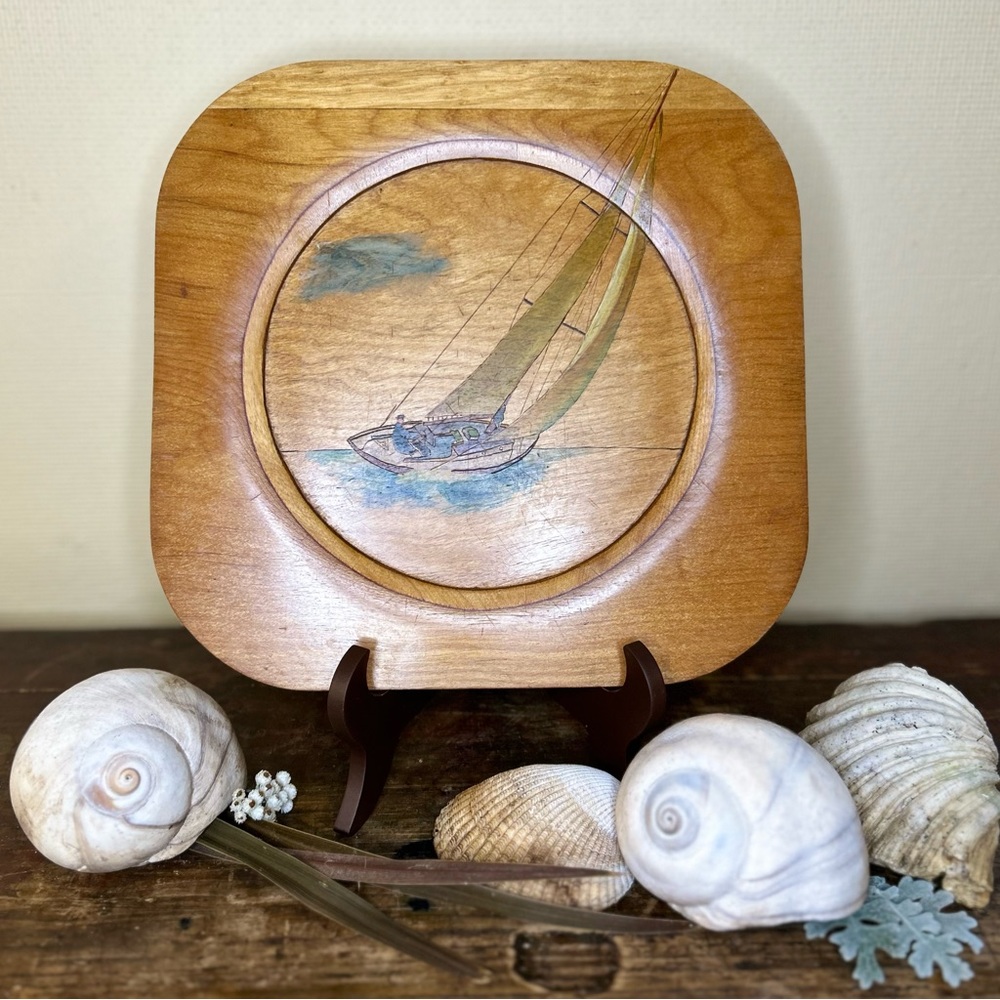Boat Painting on Wood